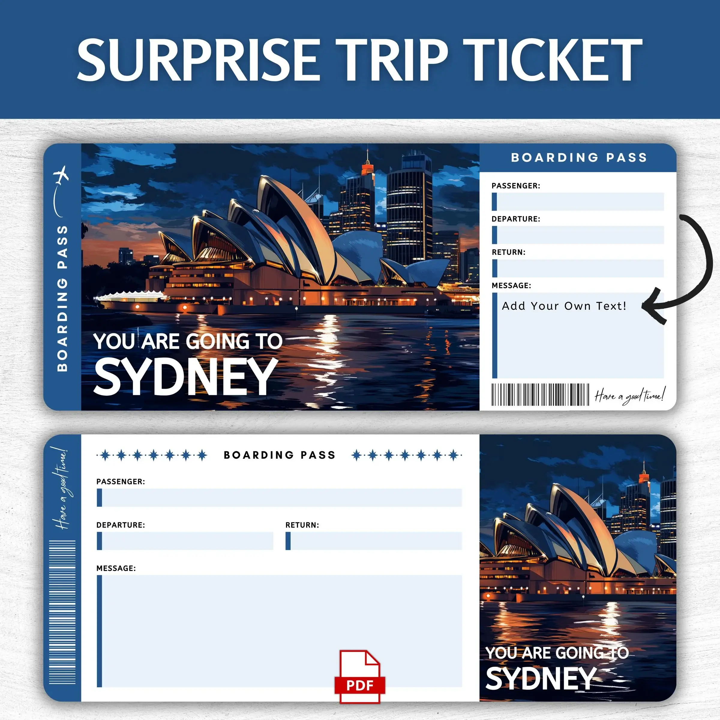 Printable Sydney Boarding Pass