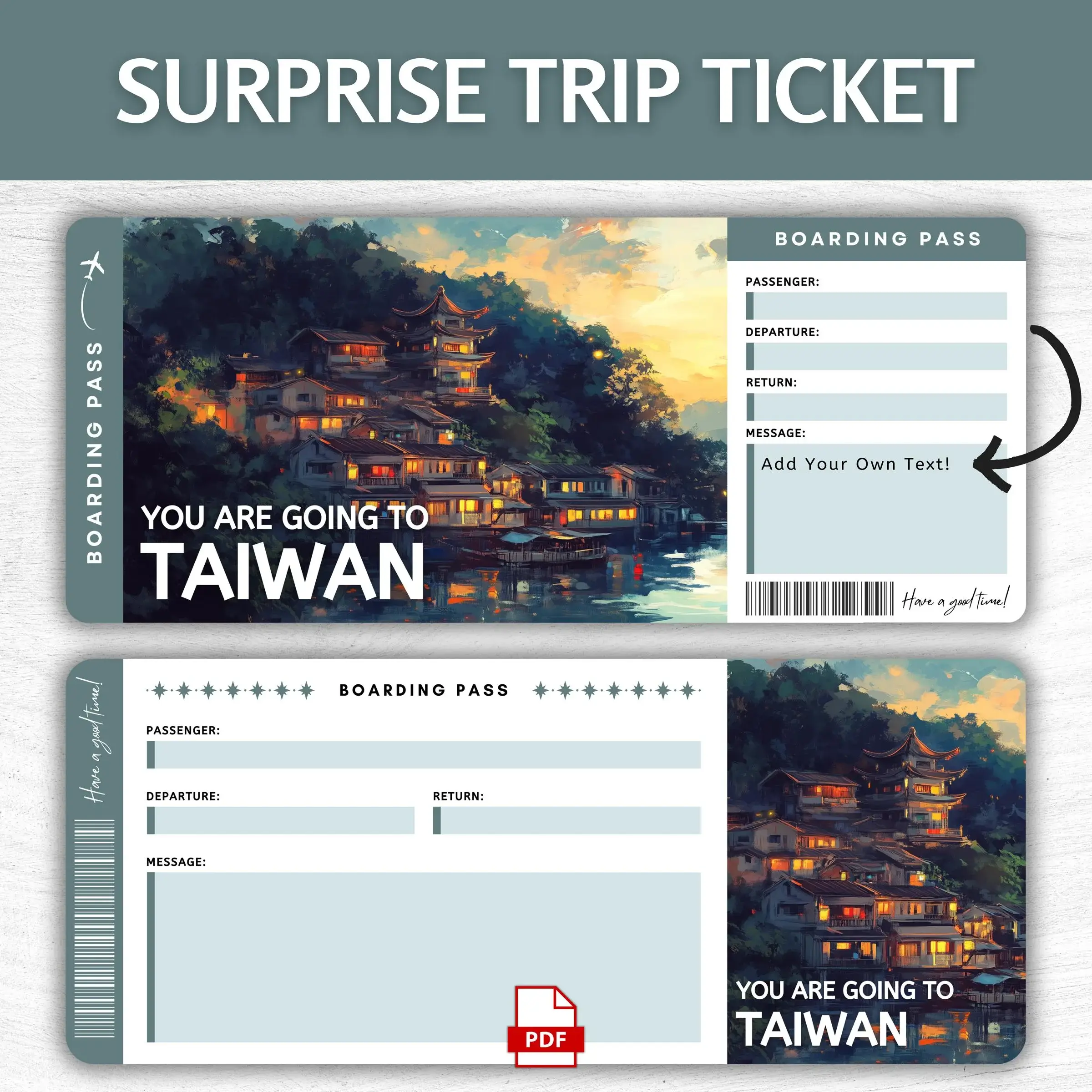 Printable Taiwan Boarding Pass