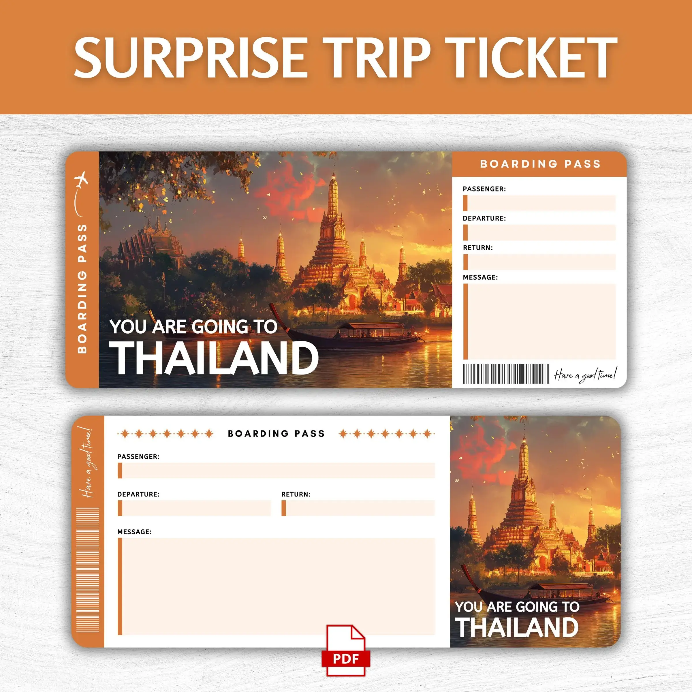 Printable Thailand Boarding Pass