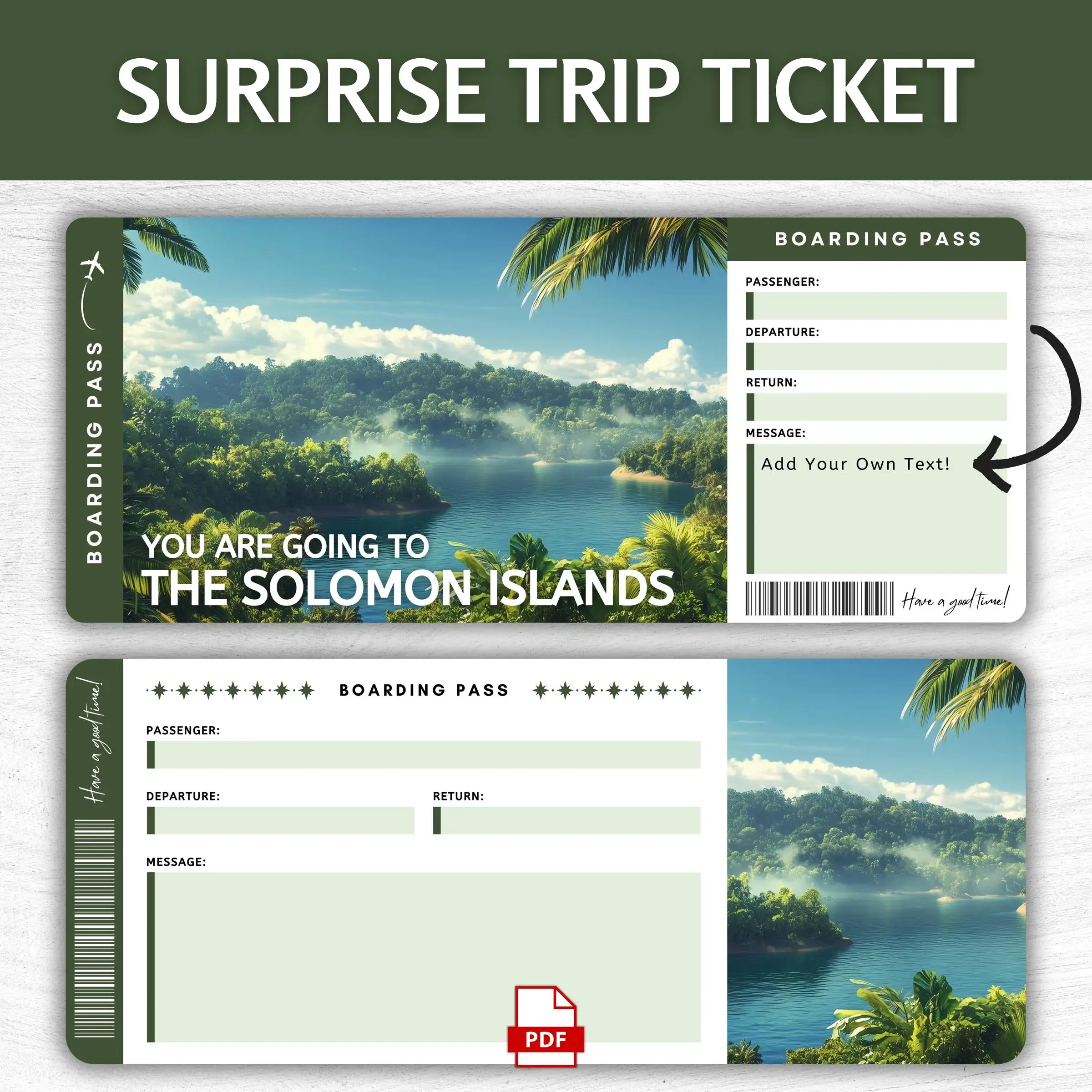 Printable Solomon Islands Boarding Pass