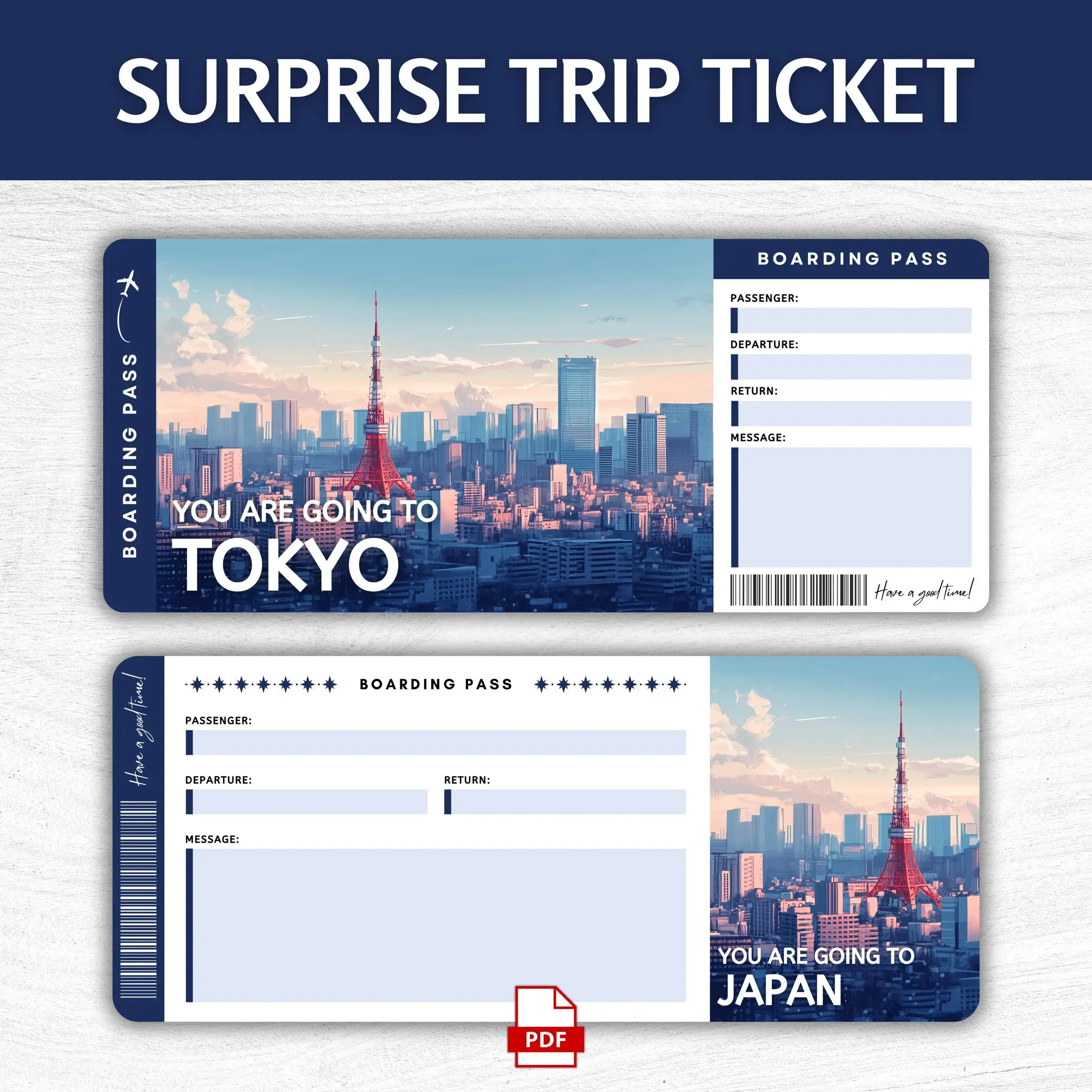Printable Tokyo Boarding Pass