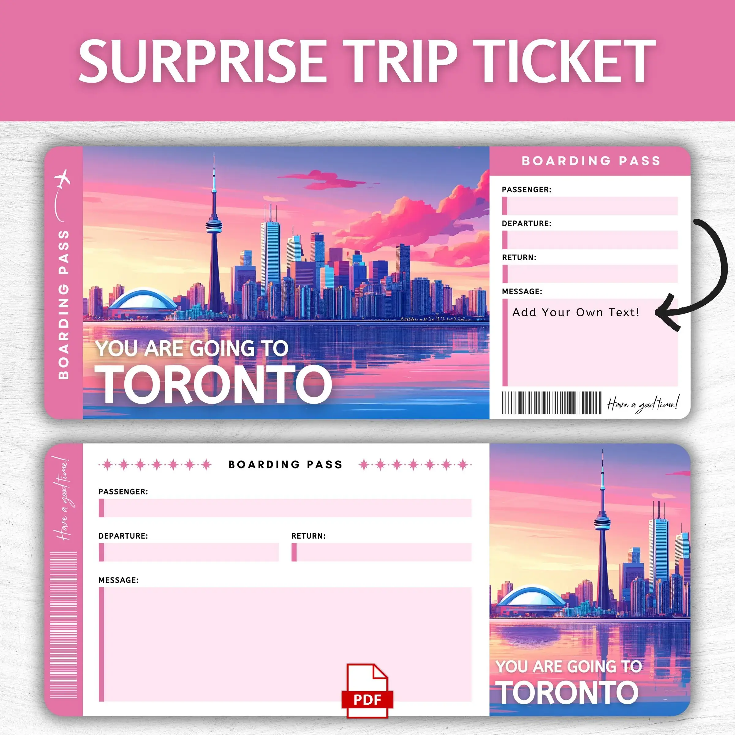 Printable Toronto Boarding Pass