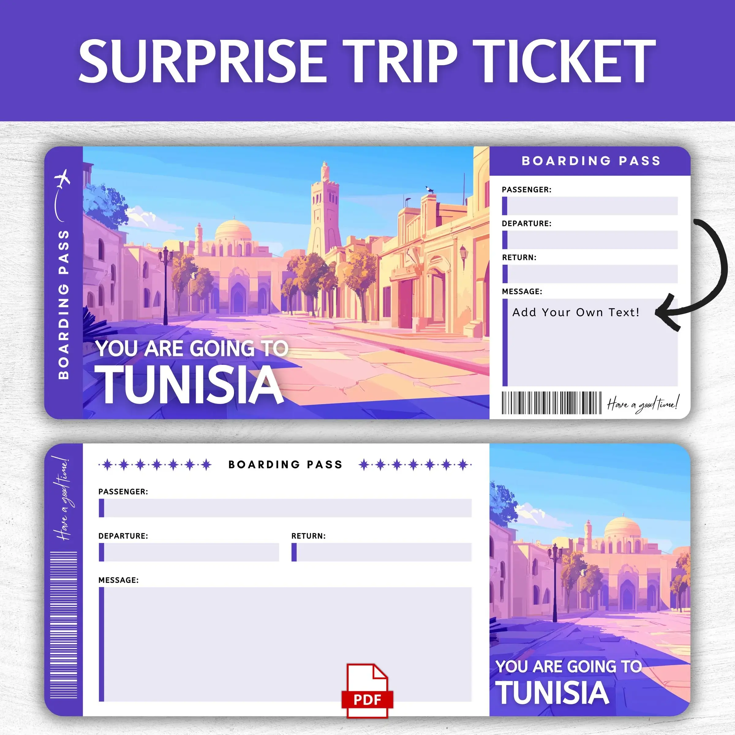Printable Tunisia Boarding Pass