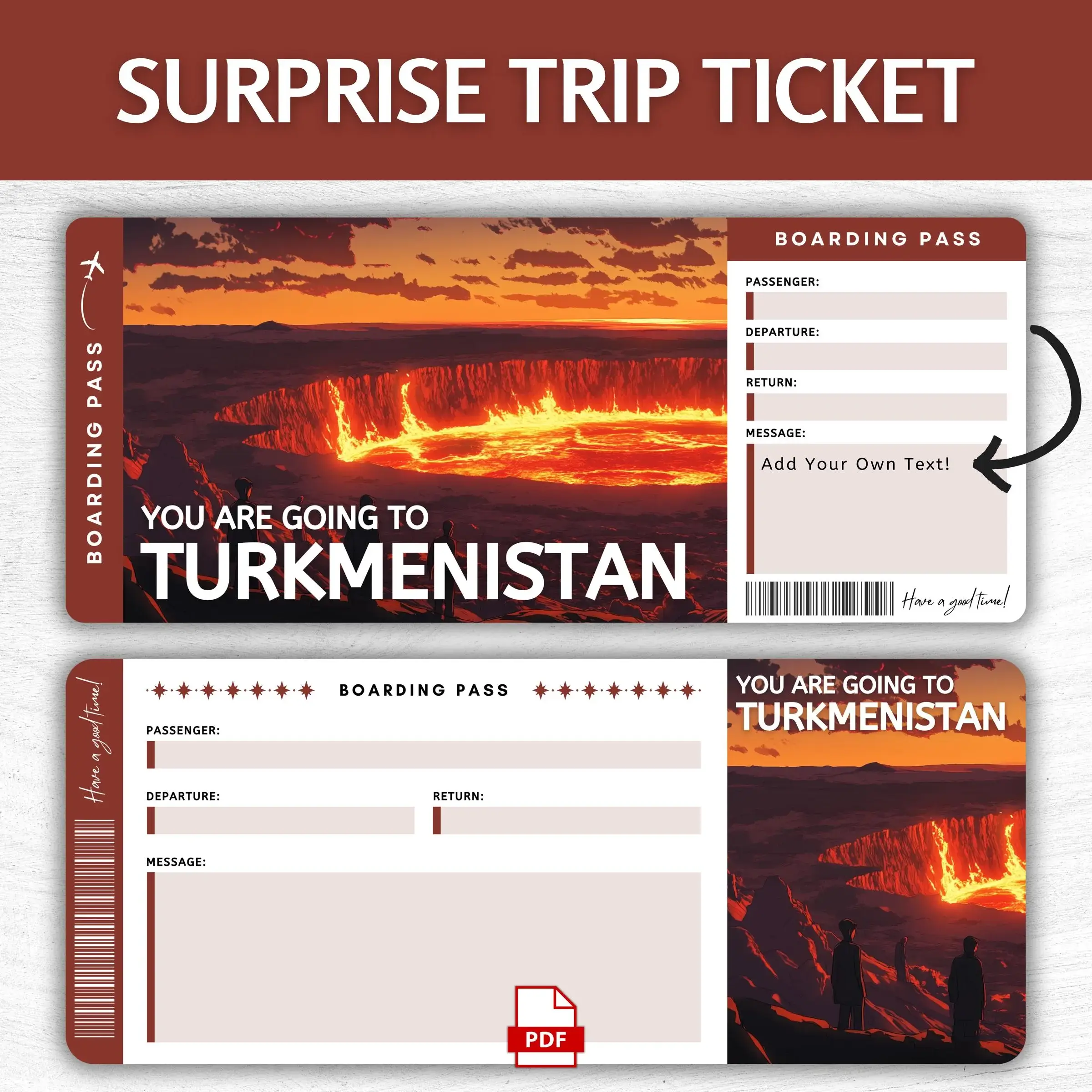 Printable Turkmenistan Boarding Pass