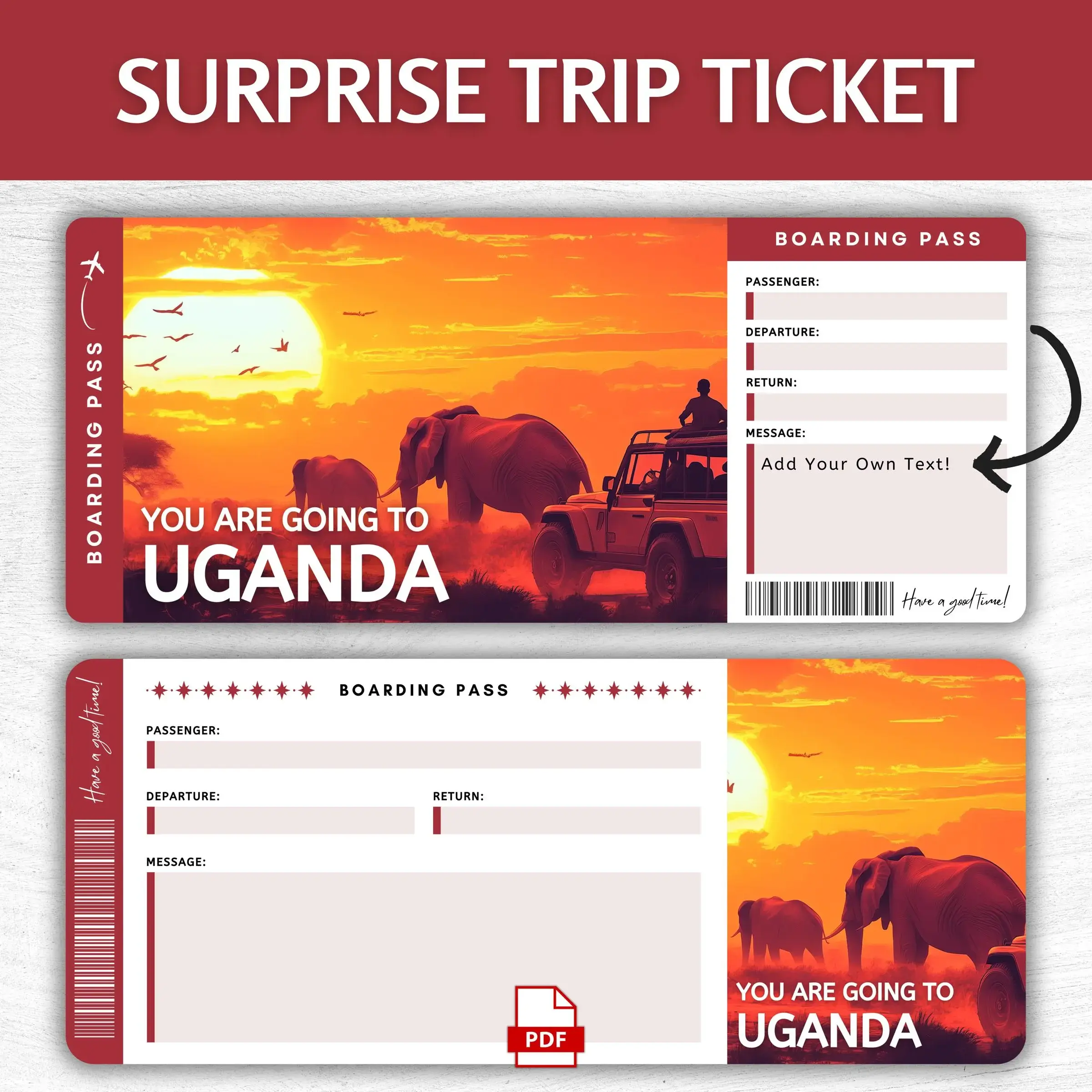 Printable Uganda Boarding Pass