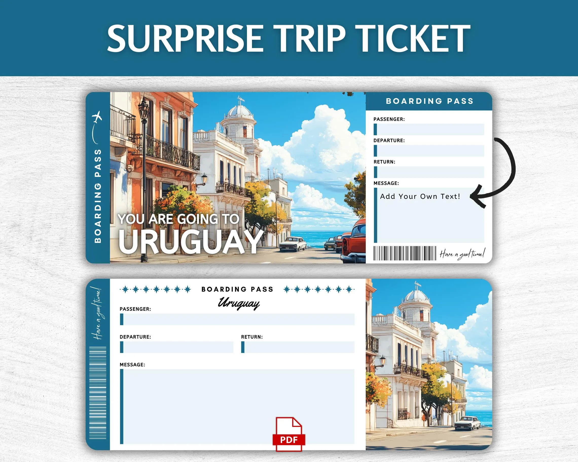 Printable Uruguay Boarding Pass
