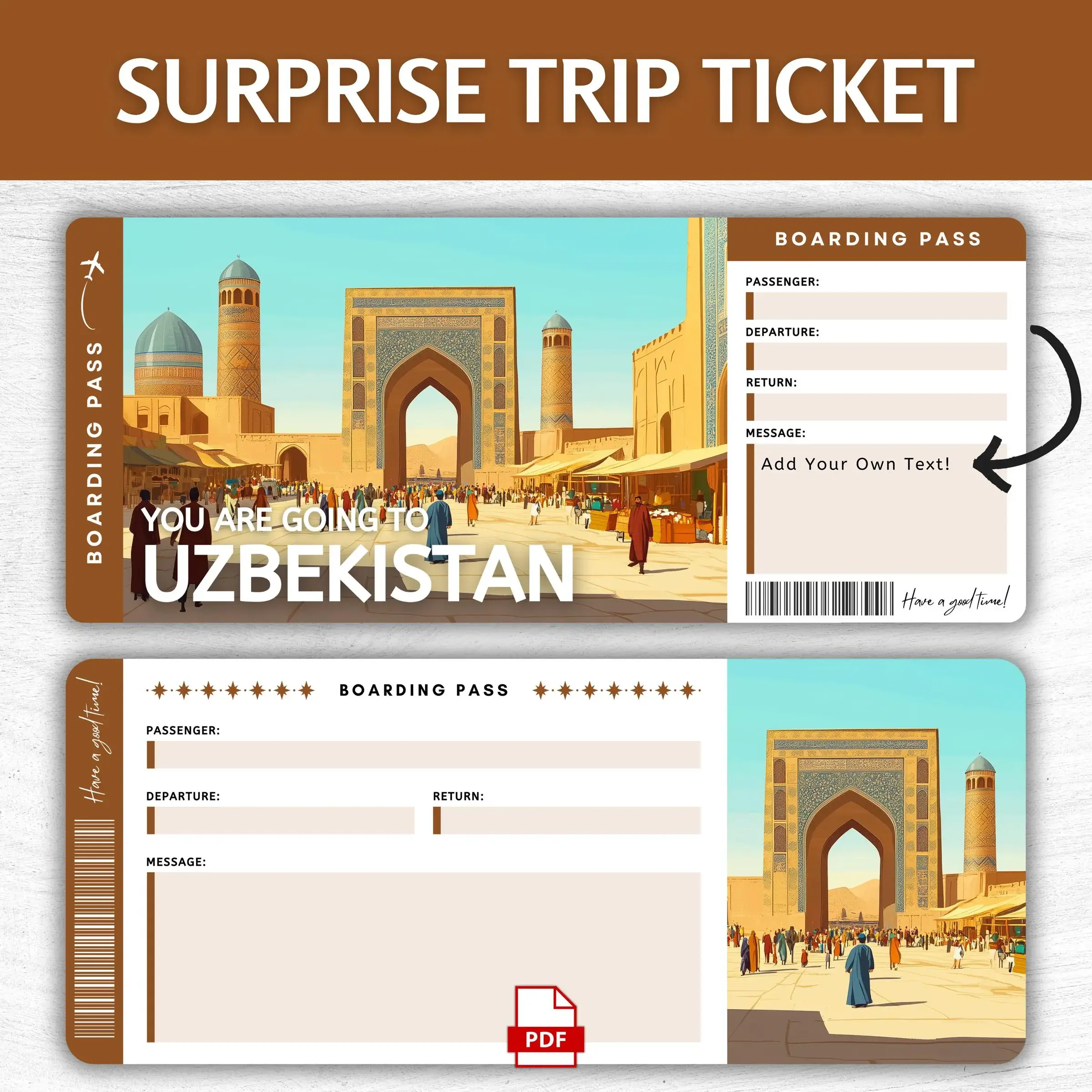 Printable Uzbekistan Boarding Pass
