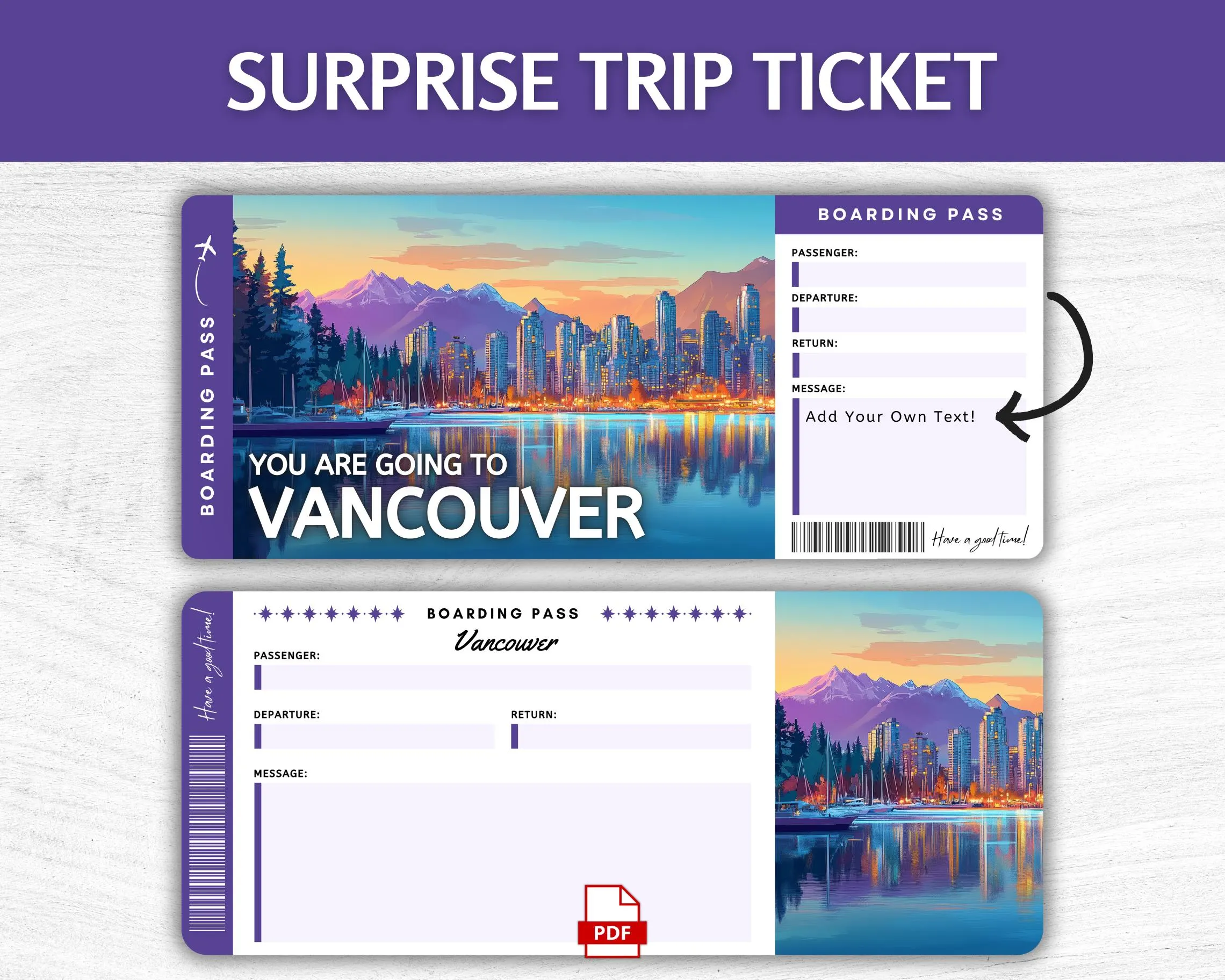 Printable Vancouver Boarding Pass