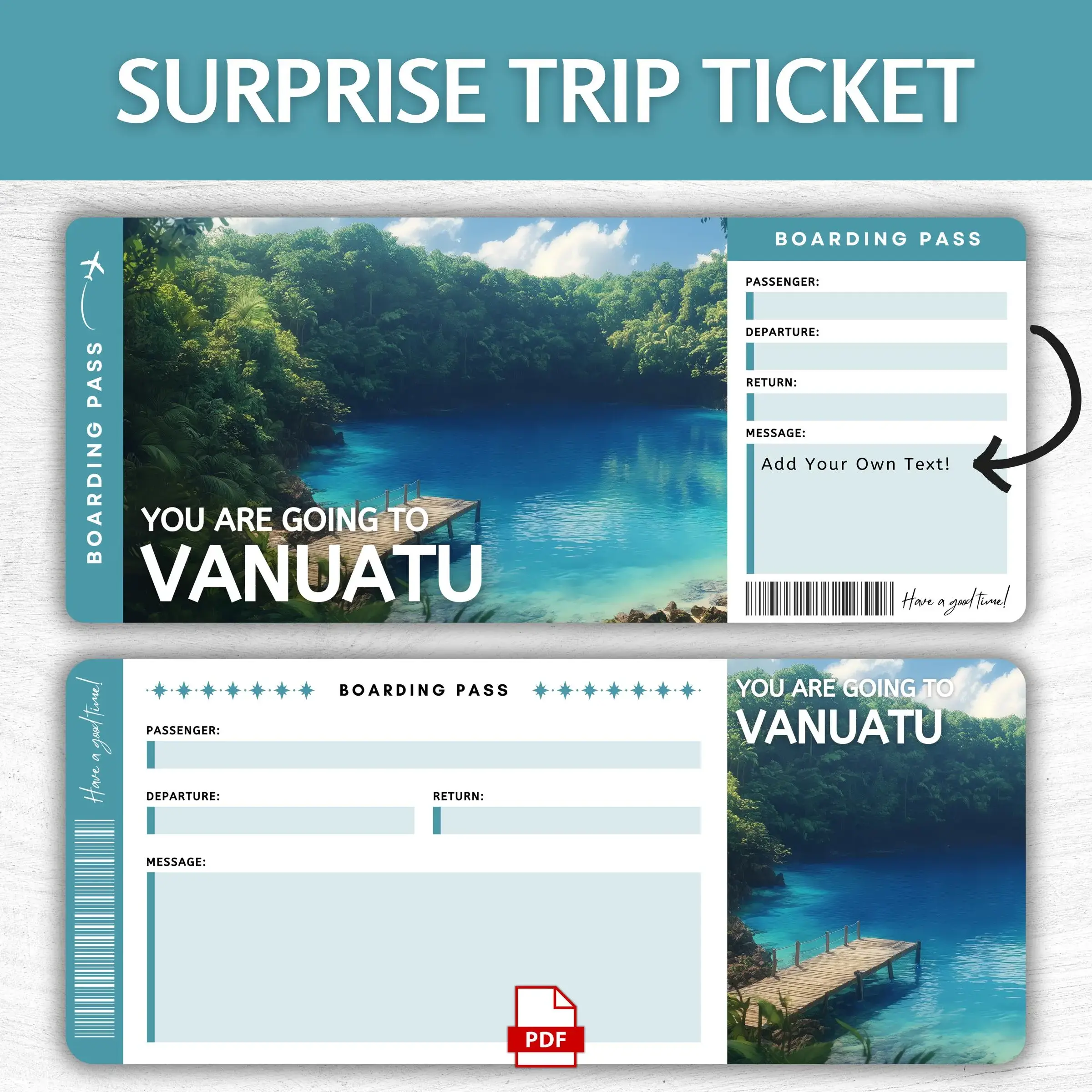 Printable Vanuatu Boarding Pass