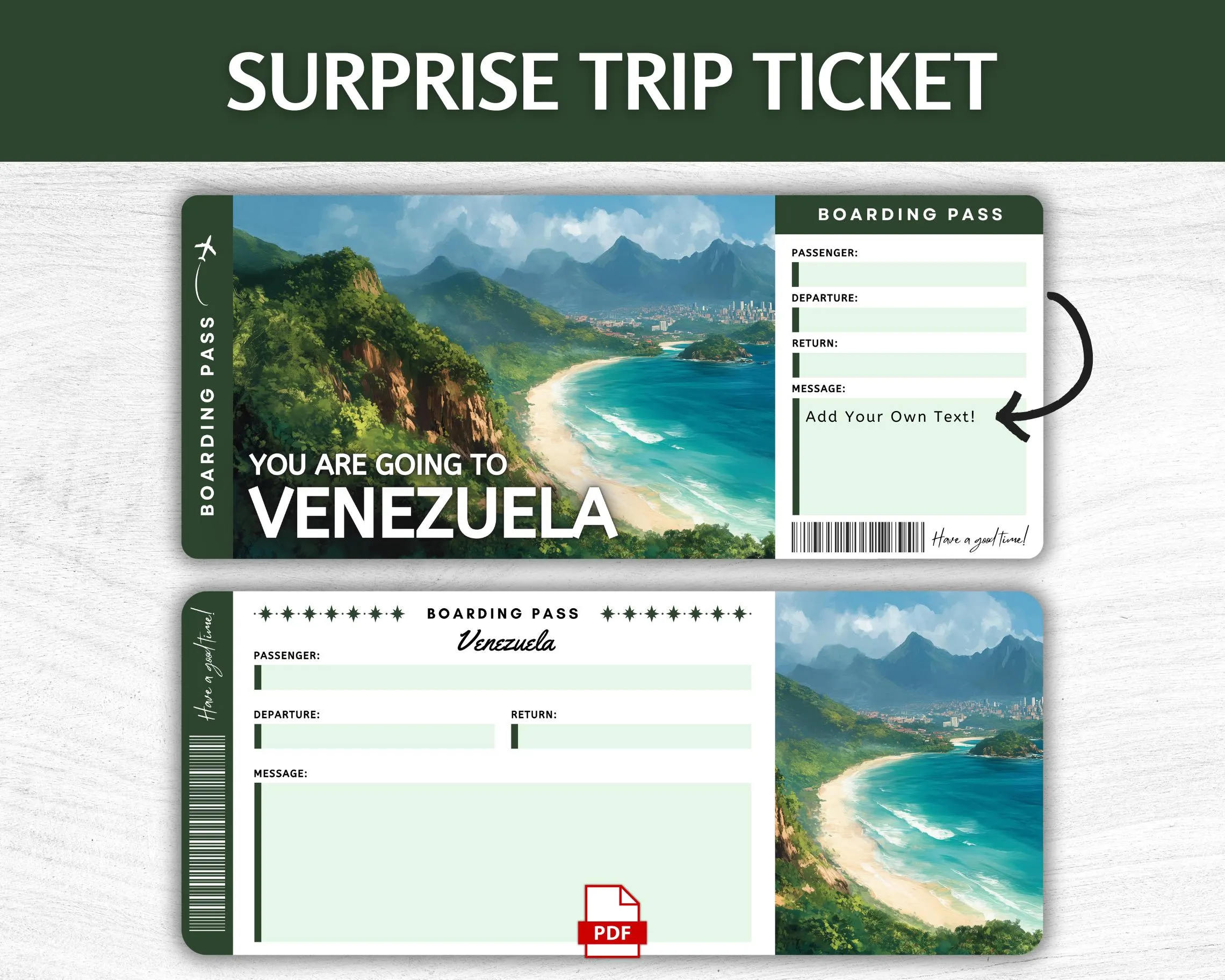 Printable Venezuela Boarding Pass