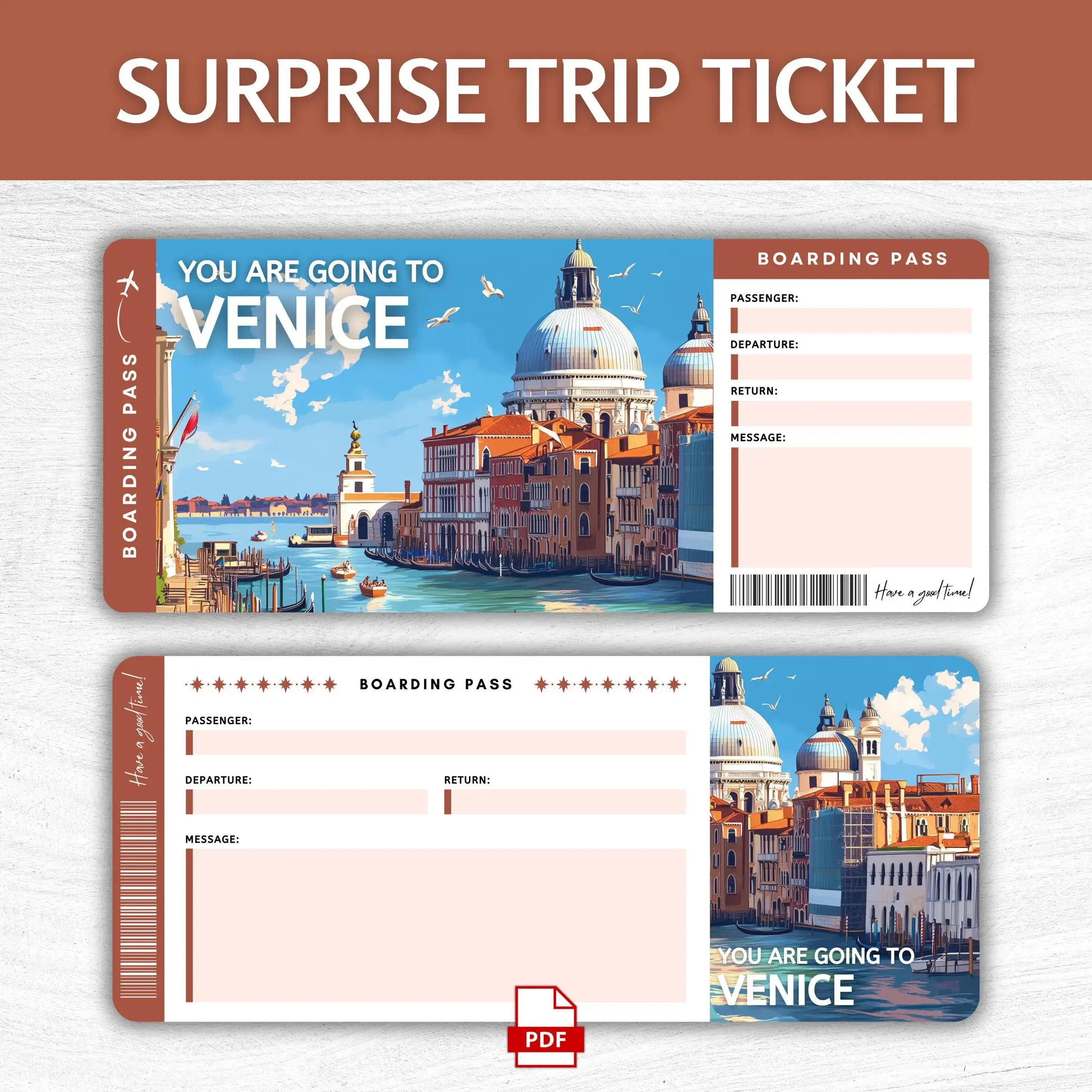 Printable Venice Boarding Pass