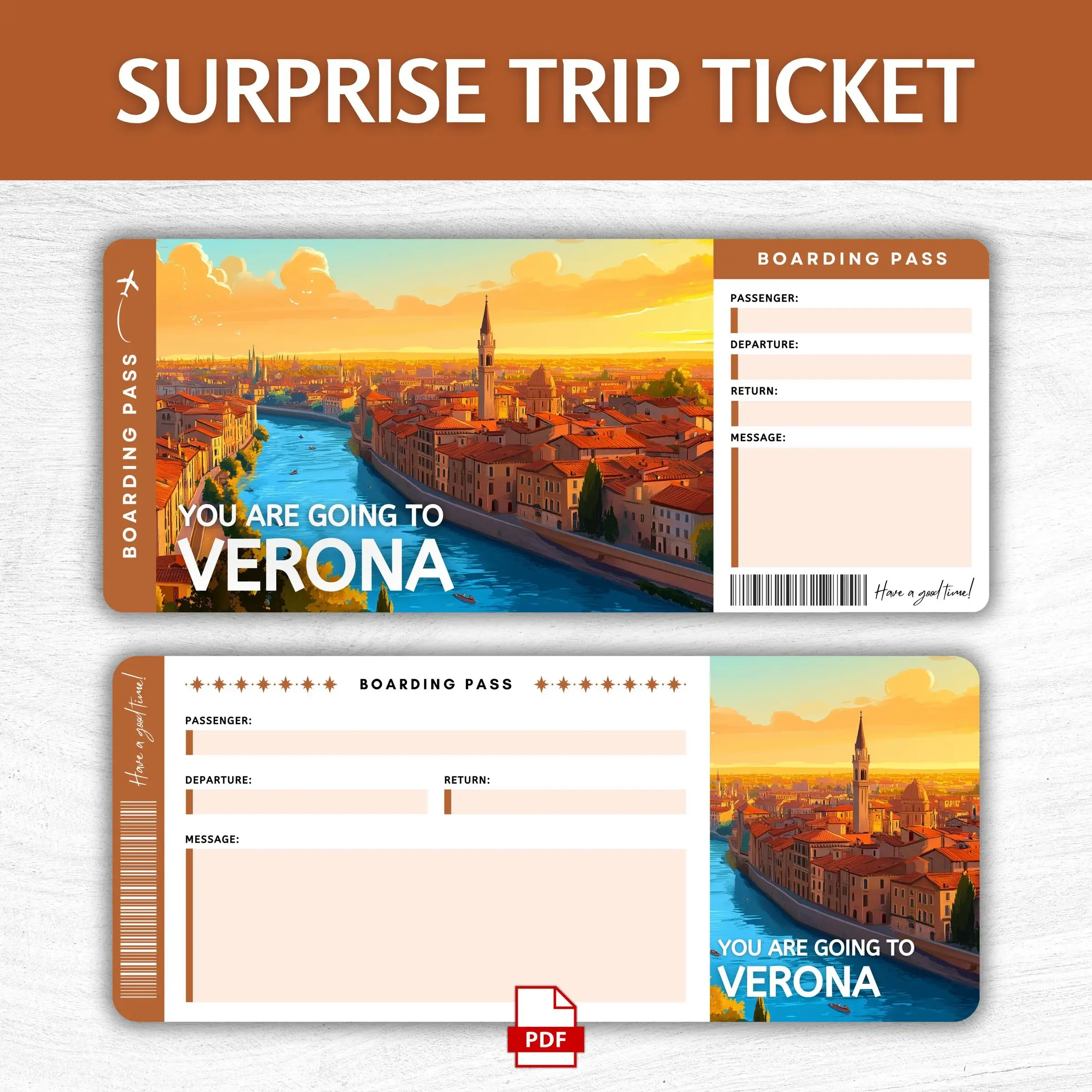Printable Verona Boarding Pass