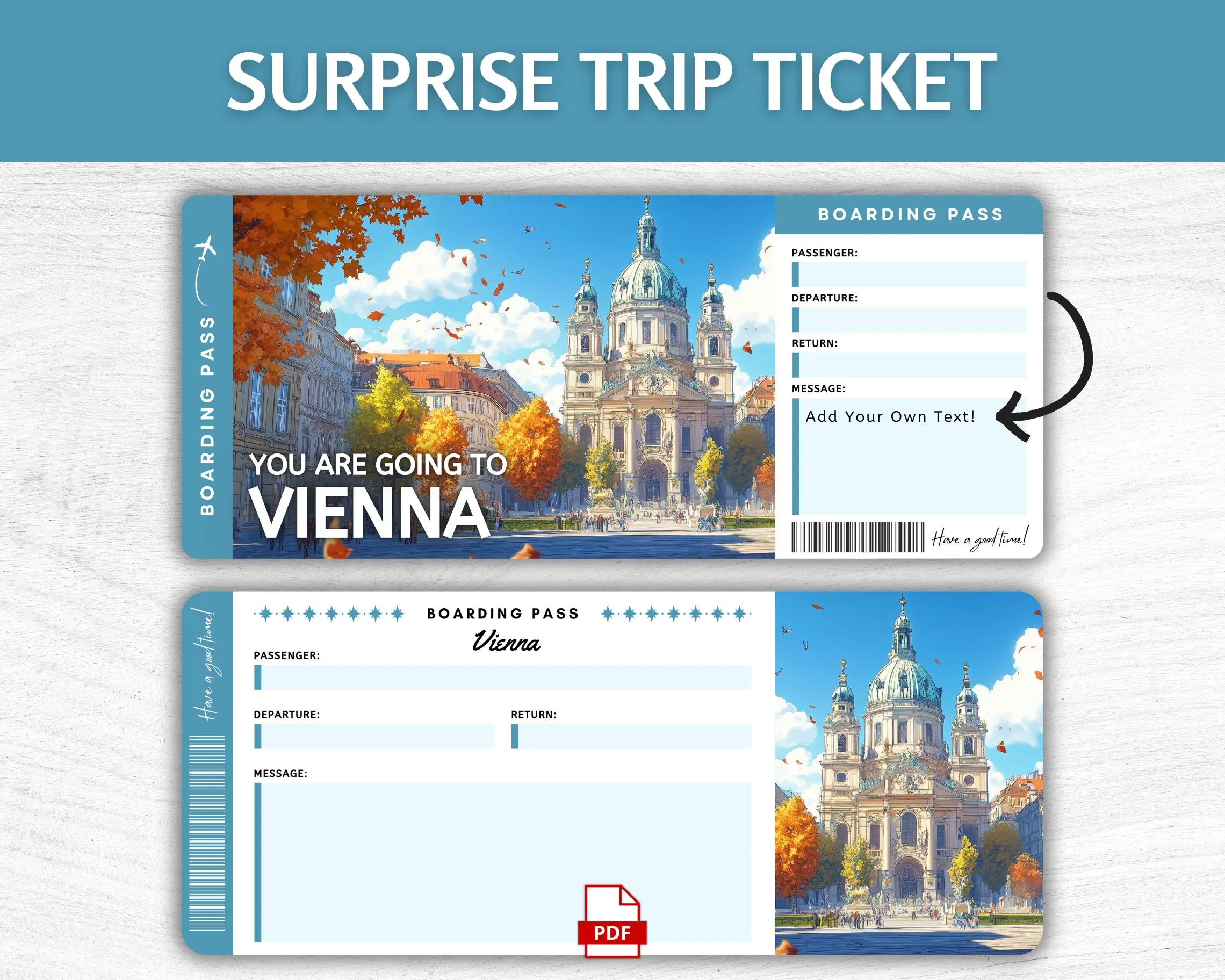 Printable Vienna Boarding Pass