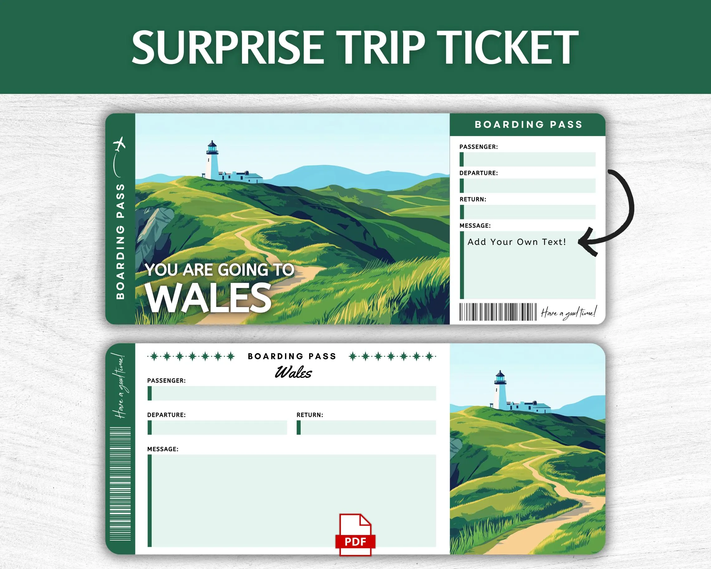 Printable Wales Boarding Pass