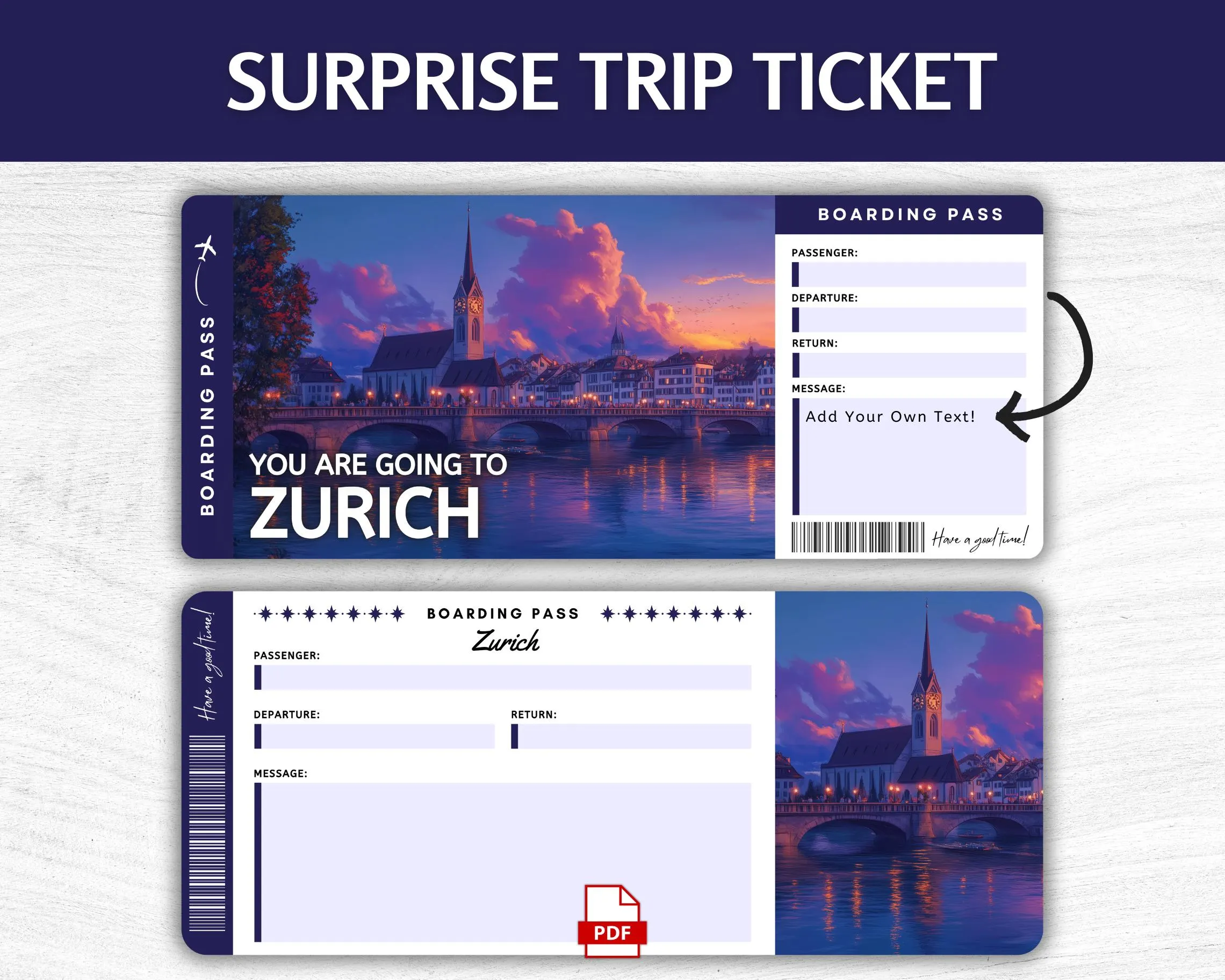 Printable Zurich Boarding Pass